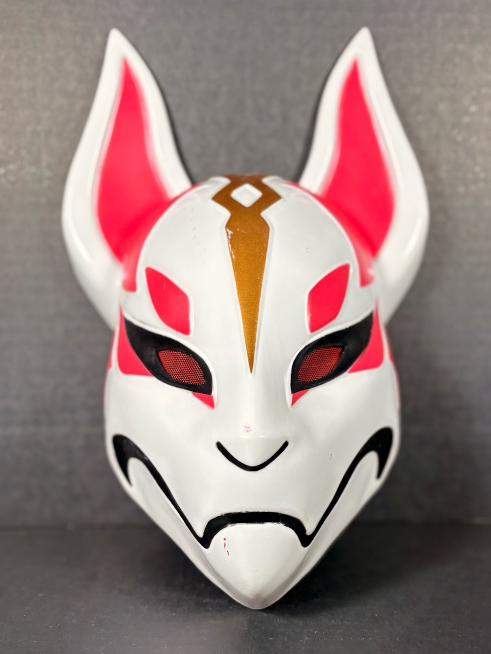 Fortnite Drift Fox Kitsune Mask White Pink Gold Cosplay Halloween